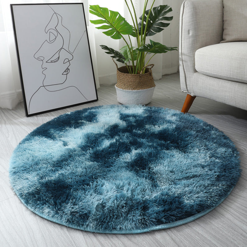 Funky Tie Dye Printed Rug Comfort Shag Area Rug Polyester Anti-Slip Backing Carpet for Home Decor