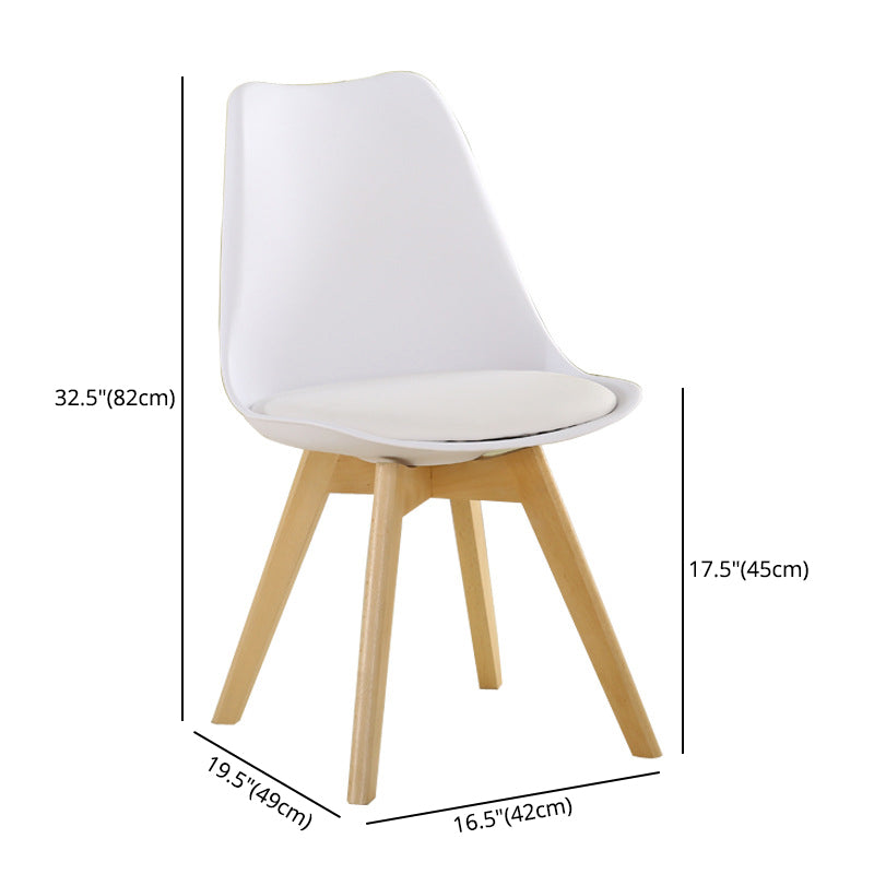 Wood Scandinavian Brasserie Side Chair Parsons Multi-color Dining Chair