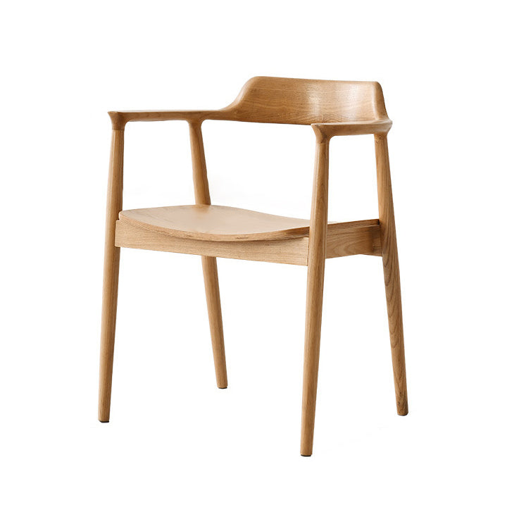 Modern Style Wooden Matte Finish Dining Arm Chair Open Back Arm Chair for Home Use