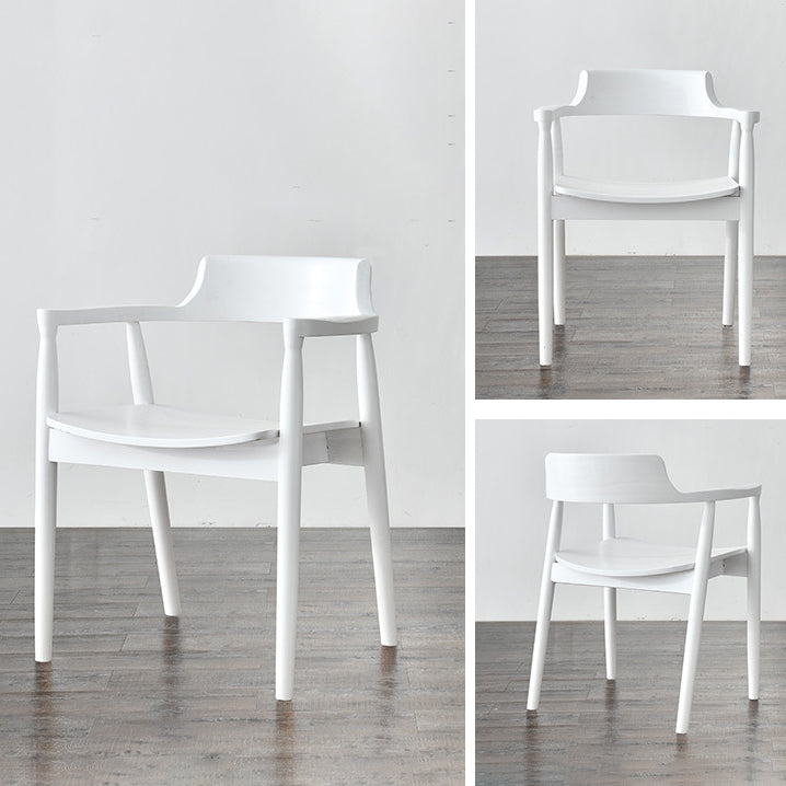 Modern Style Wooden Matte Finish Dining Arm Chair Open Back Arm Chair for Home Use