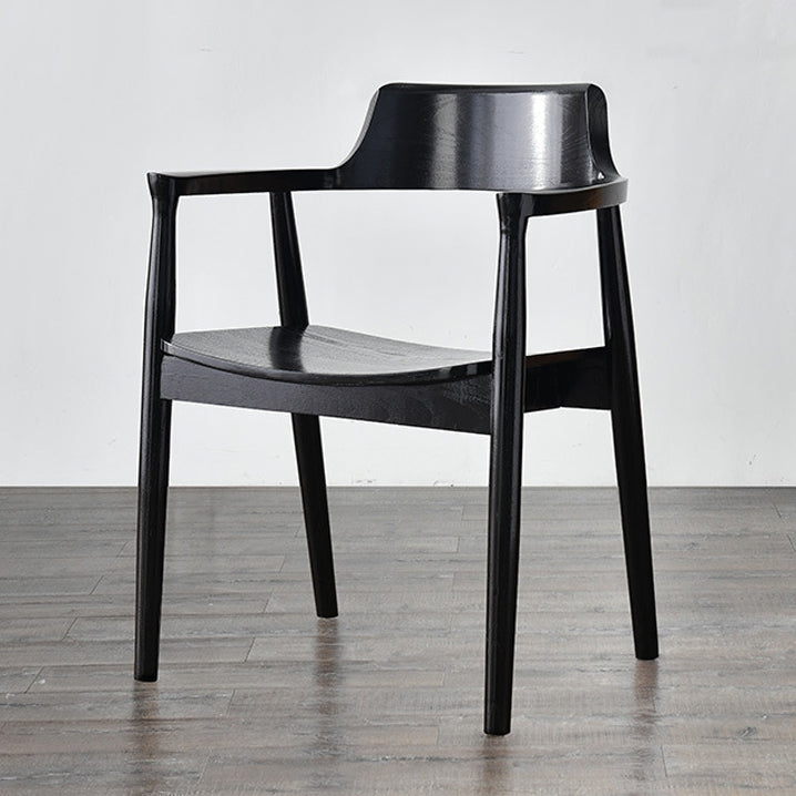 Modern Style Wooden Matte Finish Dining Arm Chair Open Back Arm Chair for Home Use