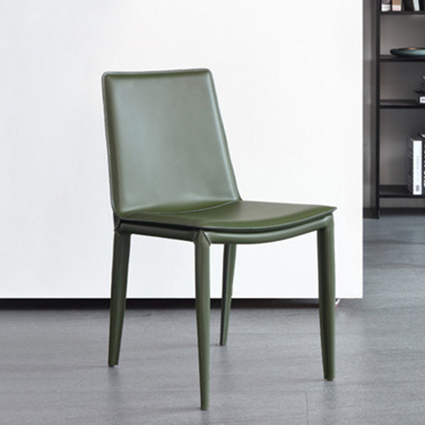 Modern Kitchen PU Leather Dining Side Chair Solid Back Dining Side Chair