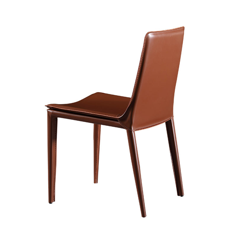 Modern Kitchen PU Leather Dining Side Chair Solid Back Dining Side Chair