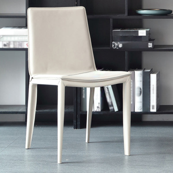 Modern Kitchen PU Leather Dining Side Chair Solid Back Dining Side Chair