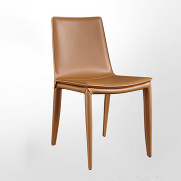 Modern Kitchen PU Leather Dining Side Chair Solid Back Dining Side Chair