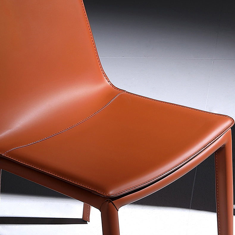 Modern Kitchen PU Leather Dining Side Chair Solid Back Dining Side Chair