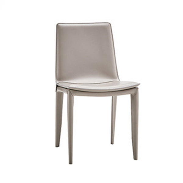 Modern Kitchen PU Leather Dining Side Chair Solid Back Dining Side Chair