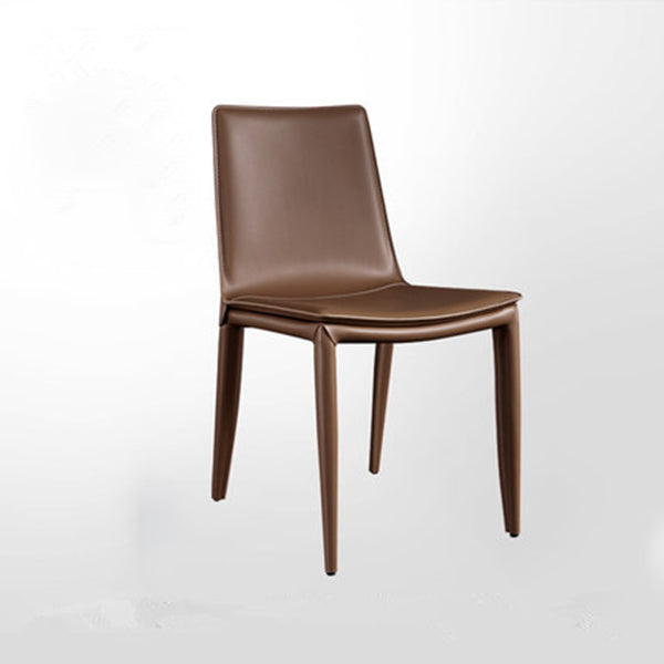 Modern Kitchen PU Leather Dining Side Chair Solid Back Dining Side Chair