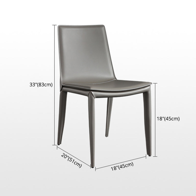 Modern Kitchen PU Leather Dining Side Chair Solid Back Dining Side Chair