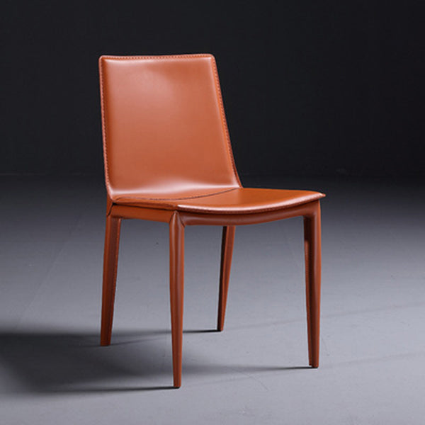 Modern Kitchen PU Leather Dining Side Chair Solid Back Dining Side Chair
