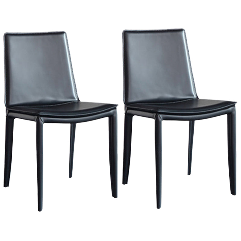 Modern Kitchen PU Leather Dining Side Chair Solid Back Dining Side Chair