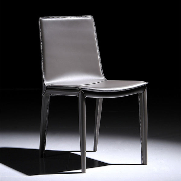 Modern Kitchen PU Leather Dining Side Chair Solid Back Dining Side Chair
