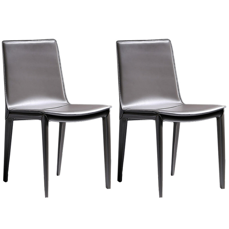 Modern Kitchen PU Leather Dining Side Chair Solid Back Dining Side Chair