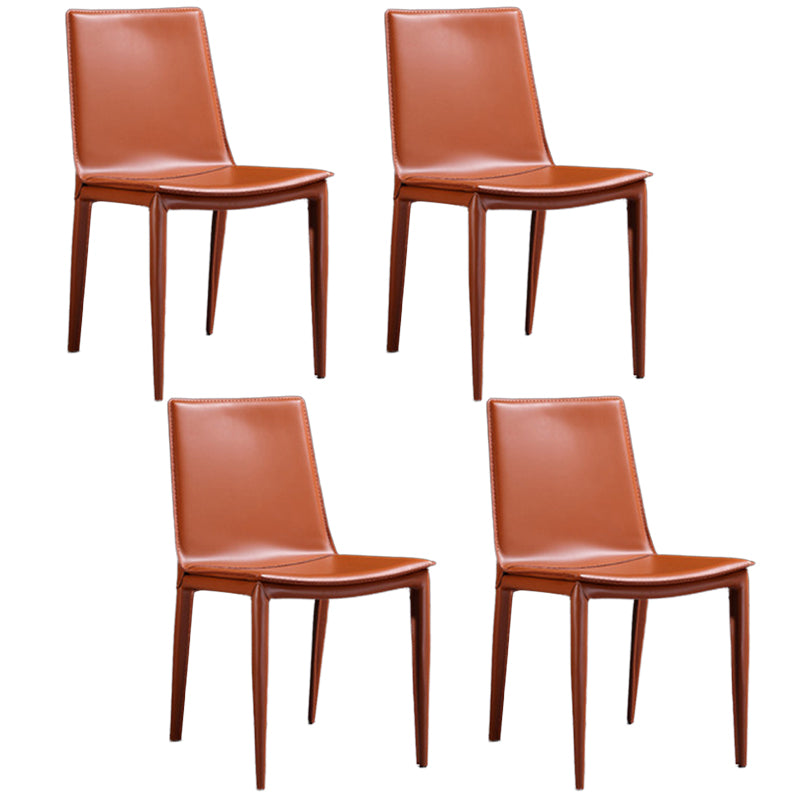 Modern Kitchen PU Leather Dining Side Chair Solid Back Dining Side Chair