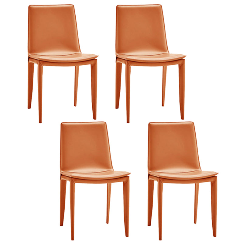 Modern Kitchen PU Leather Dining Side Chair Solid Back Dining Side Chair