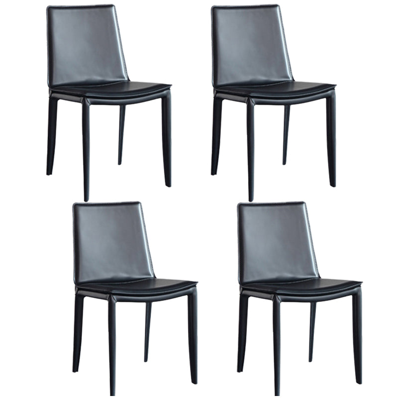 Modern Kitchen PU Leather Dining Side Chair Solid Back Dining Side Chair