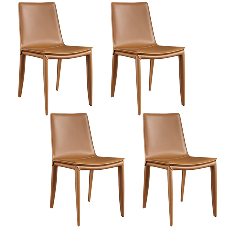 Modern Kitchen PU Leather Dining Side Chair Solid Back Dining Side Chair