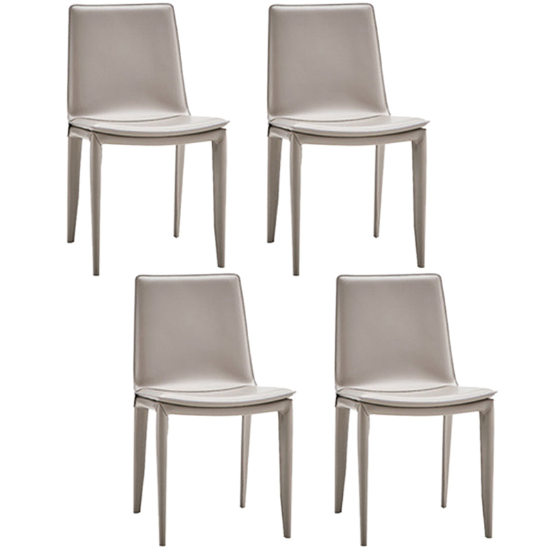 Modern Kitchen PU Leather Dining Side Chair Solid Back Dining Side Chair
