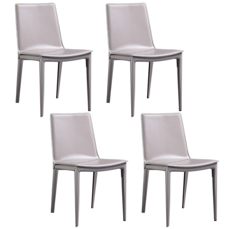 Modern Kitchen PU Leather Dining Side Chair Solid Back Dining Side Chair