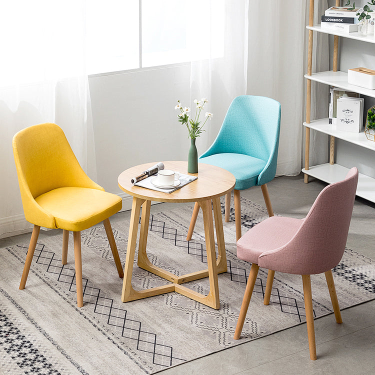 Fabric Dining Side Chair Glam Style Indoor Parsons Armless Chair of 17'' Wide