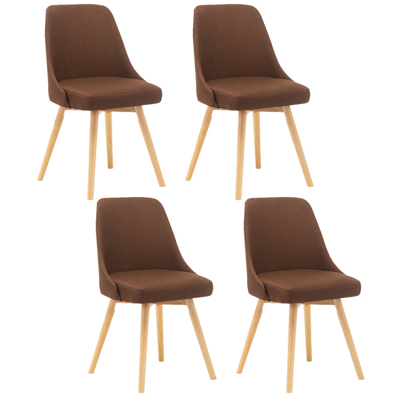 Fabric Dining Side Chair Glam Style Indoor Parsons Armless Chair of 17'' Wide