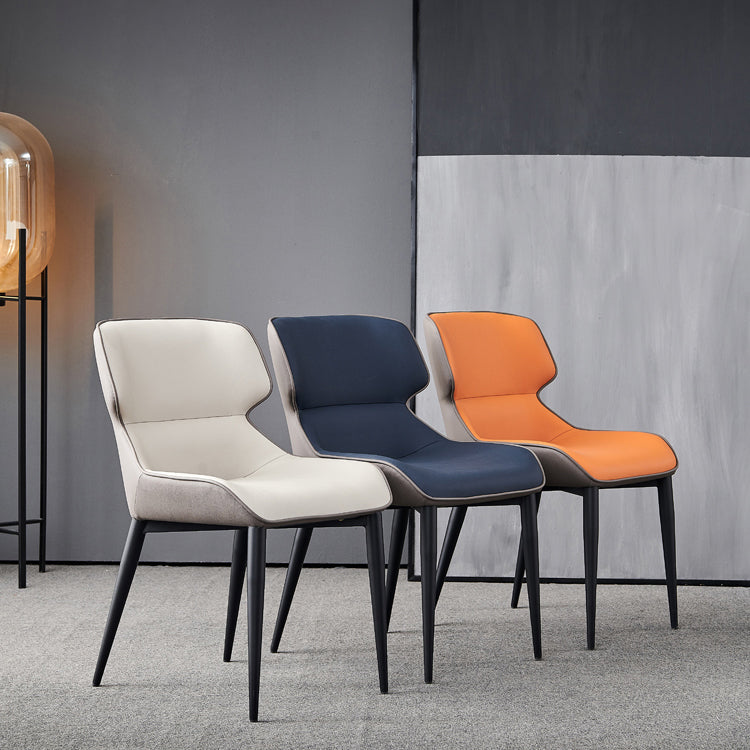 Sedia da pranzo in pelle in pelle nordica sedia a wingback per uso domestico