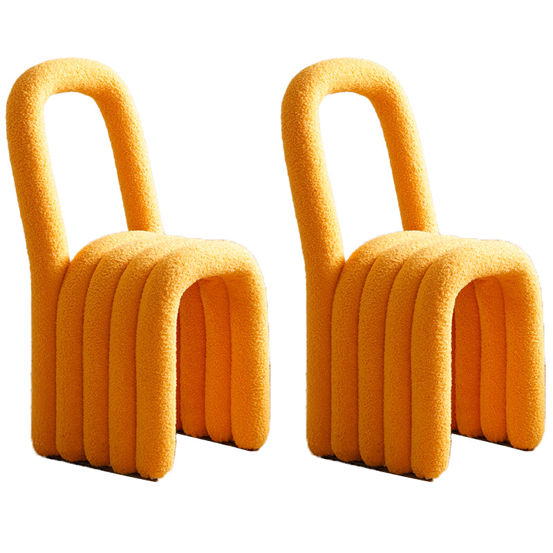 Silla lateral moderna de la cocina de las sillas laterales de las lanas de cordero 16" espalda abierta ancha que cena la silla lateral