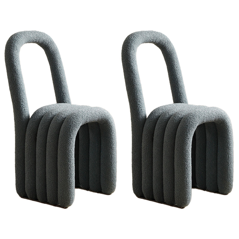 Silla lateral moderna de la cocina de las sillas laterales de las lanas de cordero 16" espalda abierta ancha que cena la silla lateral