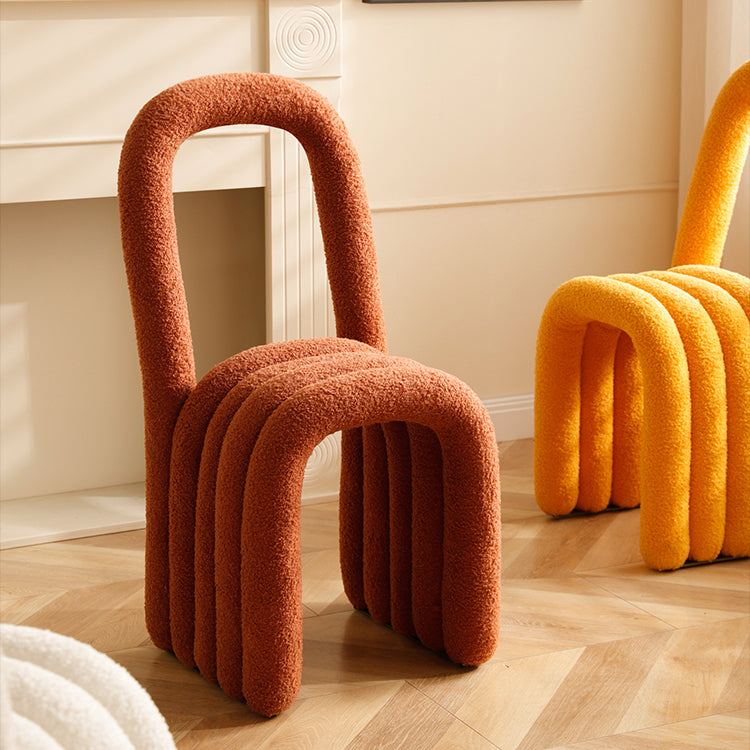 Silla lateral moderna de la cocina de las sillas laterales de las lanas de cordero 16" espalda abierta ancha que cena la silla lateral