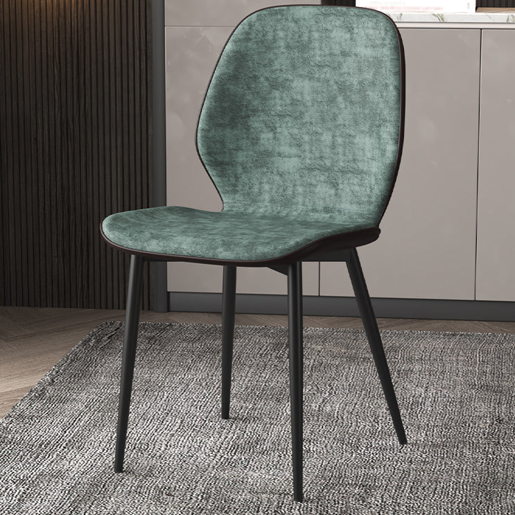 Faux Leather Contemporary Dining Room Chair Matte Finish Solid Back Dining Chairs