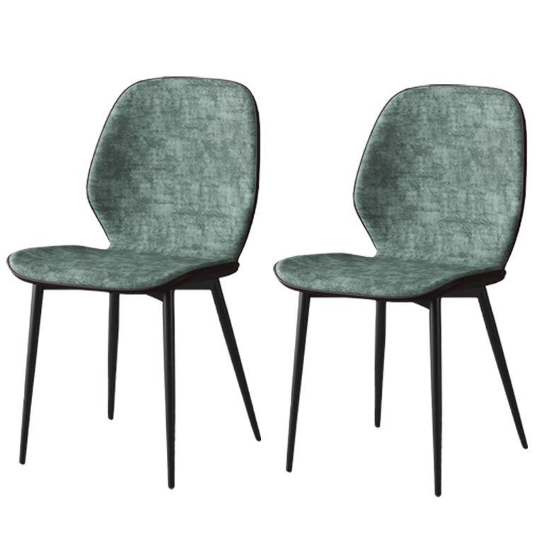 Faux Leather Contemporary Dining Room Chair Matte Finish Solid Back Dining Chairs