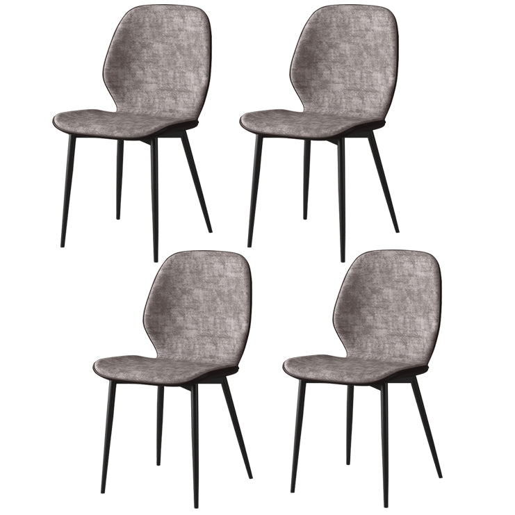 Faux Leather Contemporary Dining Room Chair Matte Finish Solid Back Dining Chairs