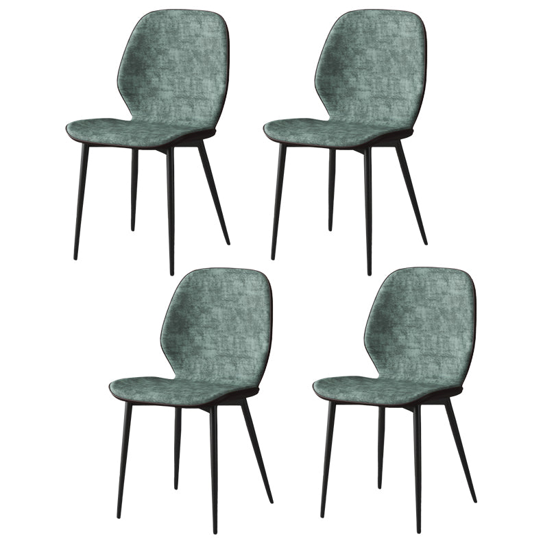 Faux Leather Contemporary Dining Room Chair Matte Finish Solid Back Dining Chairs