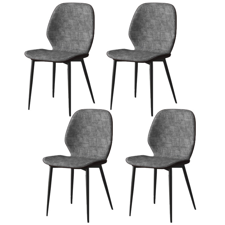Faux Leather Contemporary Dining Room Chair Matte Finish Solid Back Dining Chairs