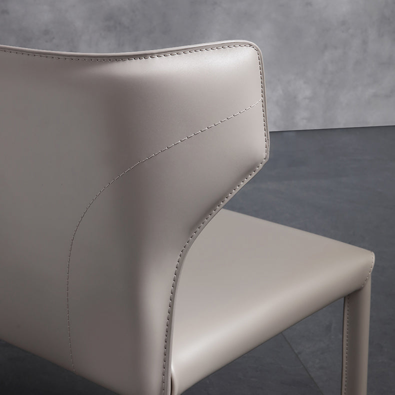 Moderne eigentijdse lederen eetkamerstoel Pure Color Wingback Side stoel