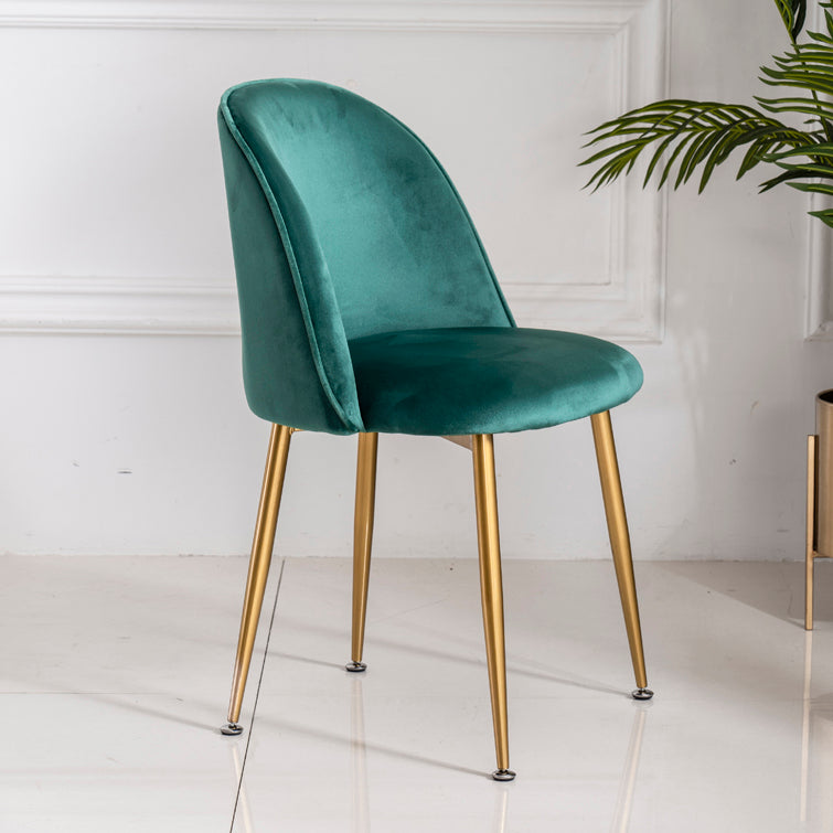 Glam Style 16.5'' Wide Dining Room Chair Solid Back Side Chair with 4 Legs for Home Use