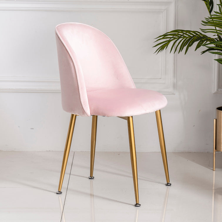 Glam Style 16.5'' Wide Dining Room Chair Solid Back Side Chair with 4 Legs for Home Use