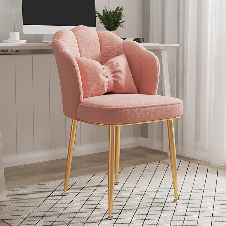 Glam Dining Room Chair 16.5'' Wide Solid Back Chair with 4 Metal Legs for Home Use
