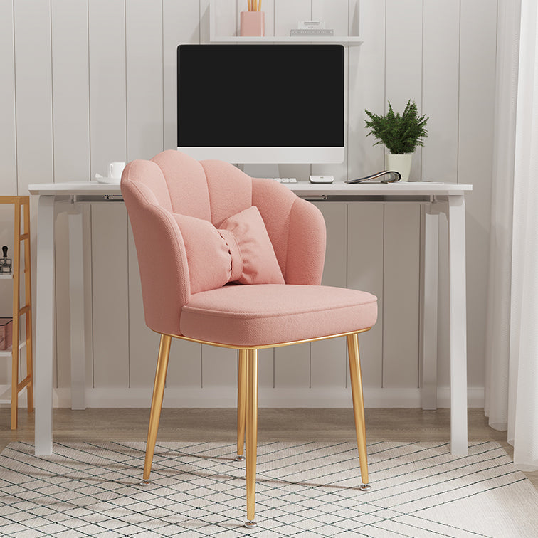Glam Dining Room Chair 16.5'' Wide Solid Back Chair with 4 Metal Legs for Home Use