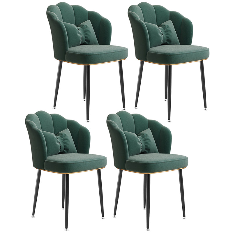 Glam Dining Room Chair 16.5'' Wide Solid Back Chair with 4 Metal Legs for Home Use