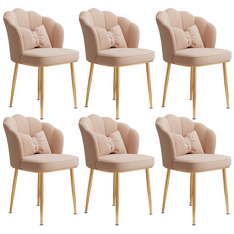 Glam Dining Room Chair 16.5'' Wide Solid Back Chair with 4 Metal Legs for Home Use