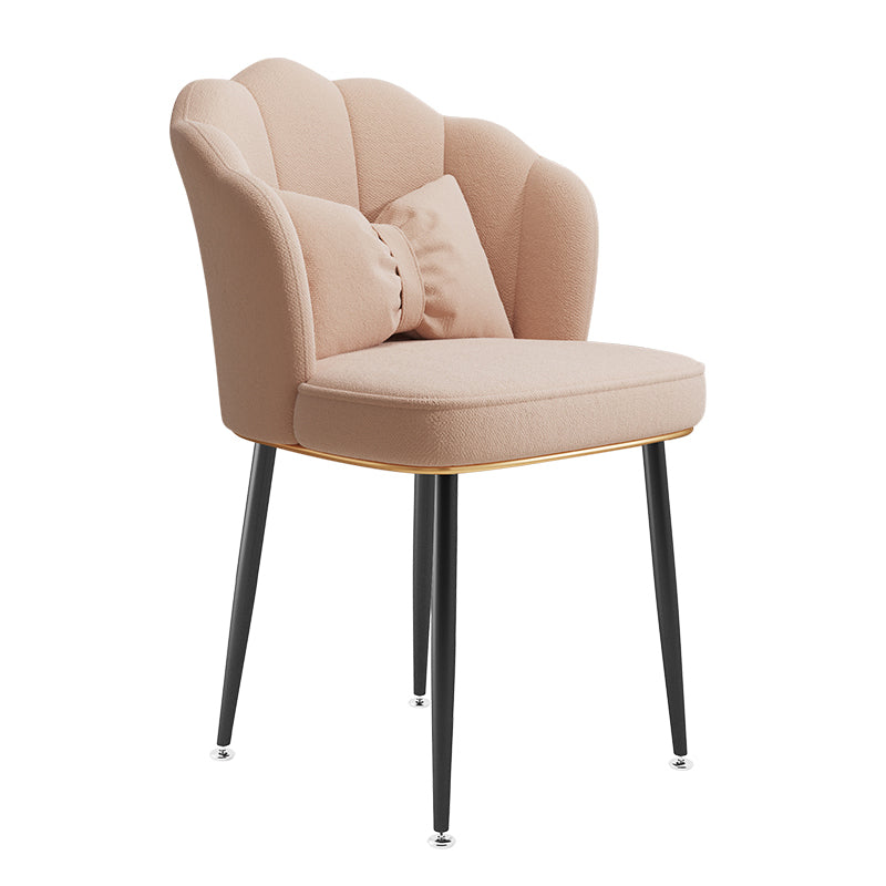Glam Dining Room Chair 16.5'' Wide Solid Back Chair with 4 Metal Legs for Home Use