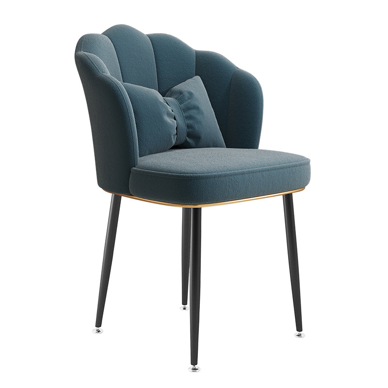 Glam Dining Room Chair 16.5'' Wide Solid Back Chair with 4 Metal Legs for Home Use