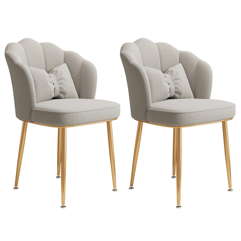 Glam Dining Room Chair 16.5'' Wide Solid Back Chair with 4 Metal Legs for Home Use