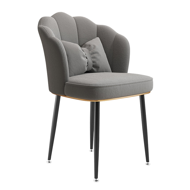 Glam Dining Room Chair 16.5'' Wide Solid Back Chair with 4 Metal Legs for Home Use