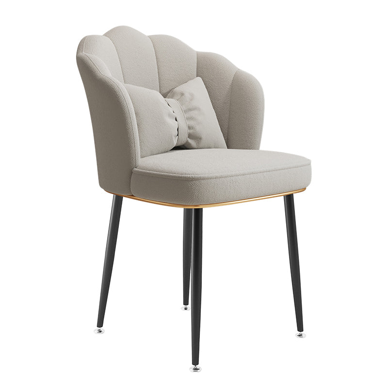 Glam Dining Room Chair 16.5'' Wide Solid Back Chair with 4 Metal Legs for Home Use