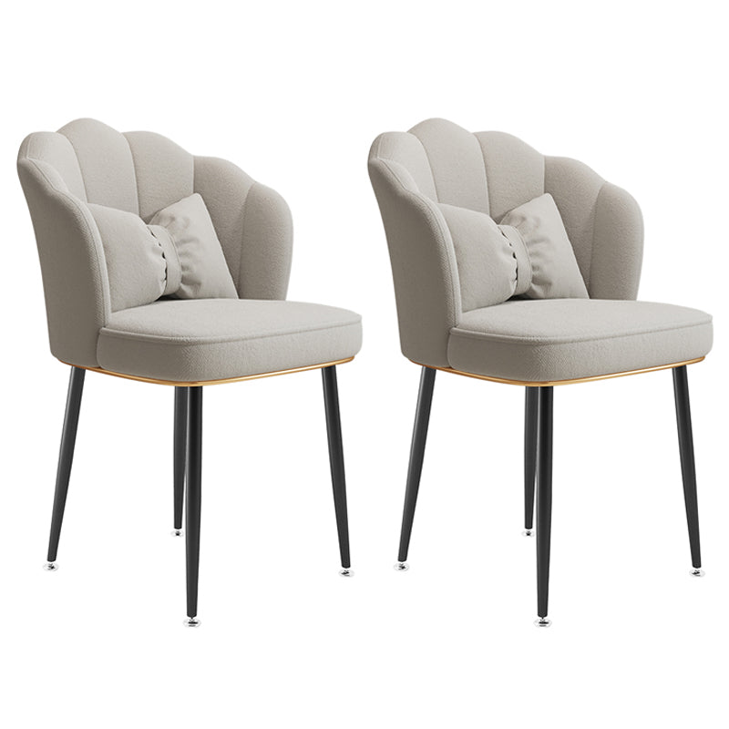 Glam Dining Room Chair 16.5'' Wide Solid Back Chair with 4 Metal Legs for Home Use