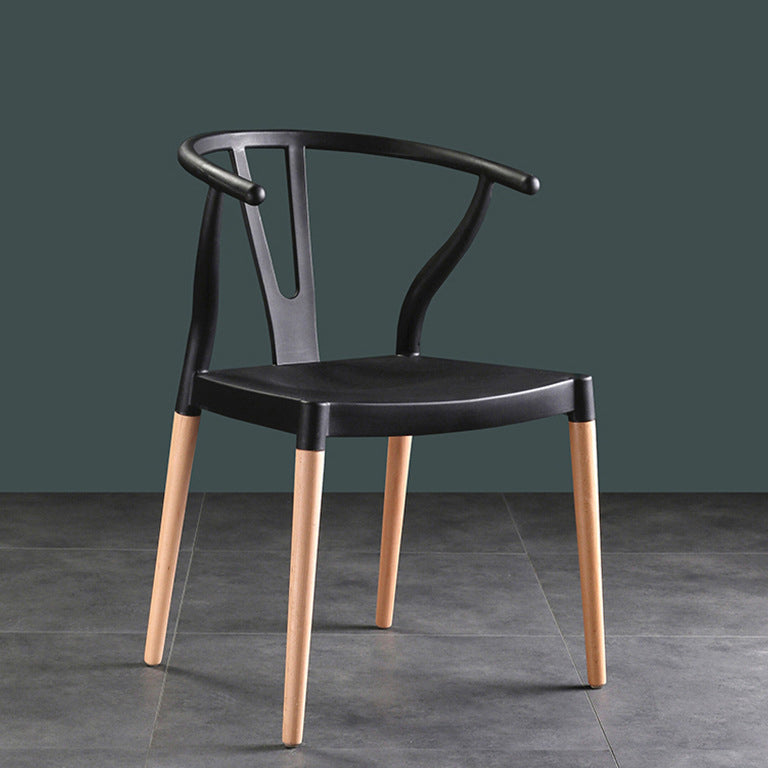 Chaise d'intérieur avec base en bois, chaise d'appoint Wishborn de 22 pouces de large avec 4 pieds pour restaurant