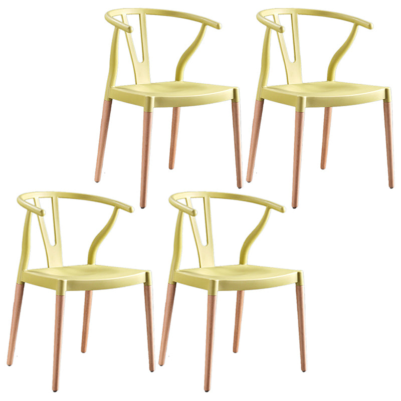 Chaise d'intérieur avec base en bois, chaise d'appoint Wishborn de 22 pouces de large avec 4 pieds pour restaurant