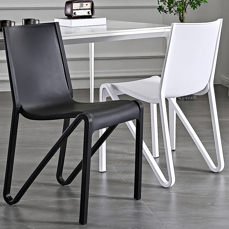 Modern Stackable Square Dining Chair Acrylic Dining Armless Chair for Kitchen